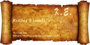 Kuthy Elemér névjegykártya