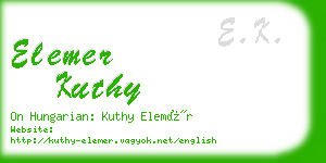 elemer kuthy business card